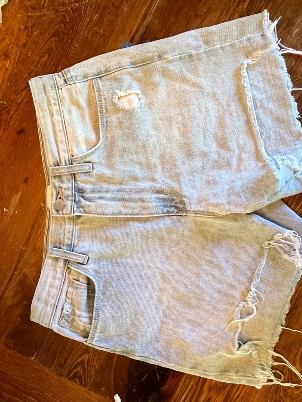 Just Black Denim Light Wash Distressed Denim Cutoff Shorts